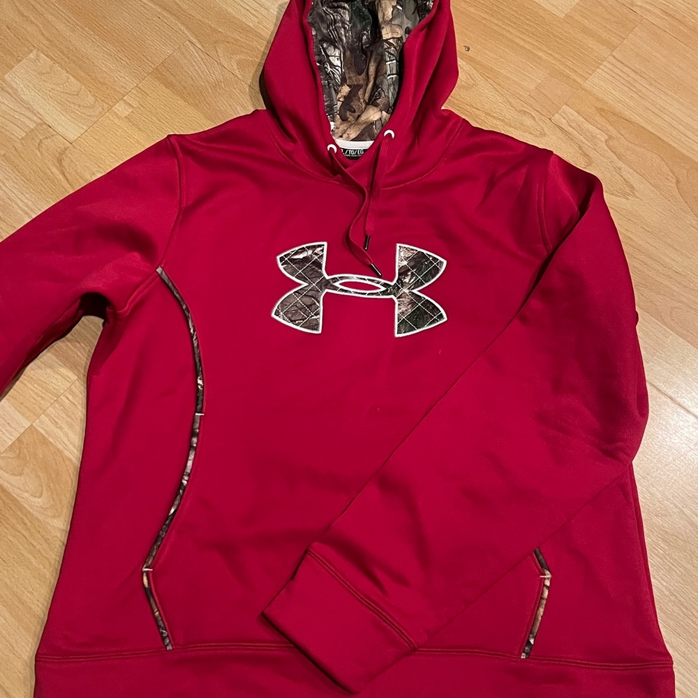 Under Armour Red Hoodie with Camouflage Interior